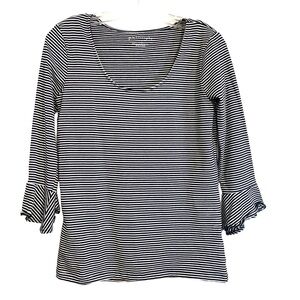 Philosophy Republic Clothing Womens Top Black & White Striped Size Small